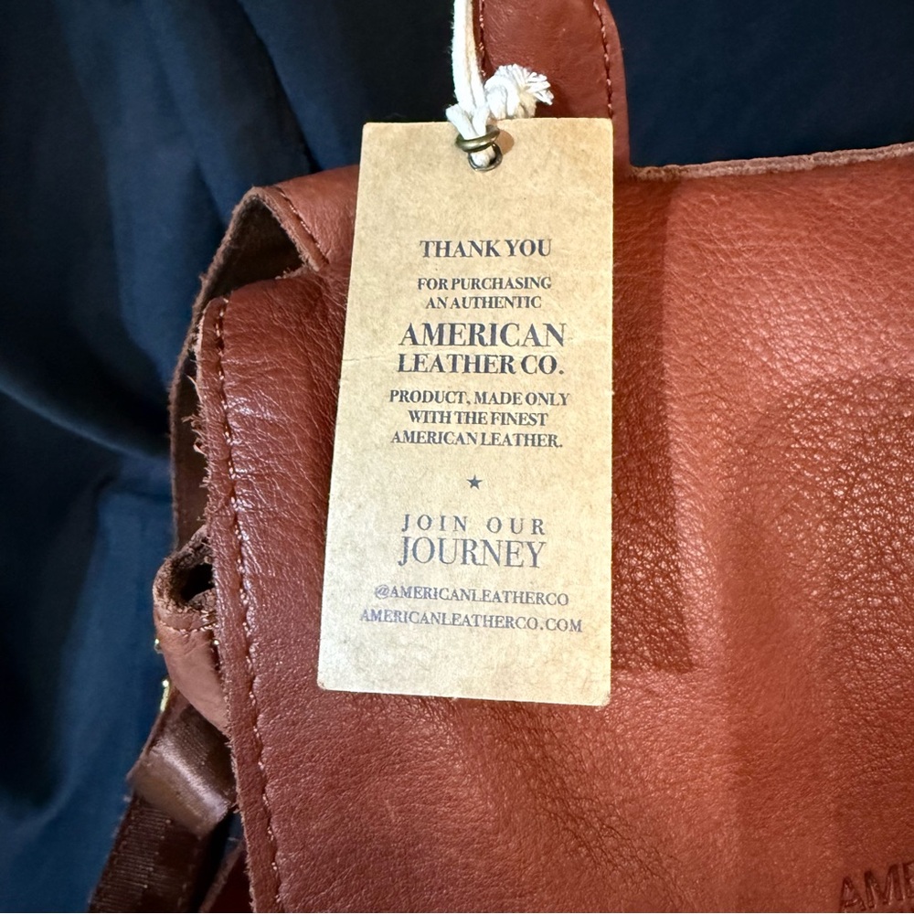 American Leather Co. Women's Leather Backpack - Chestnut Brown - Picture 4 of 12